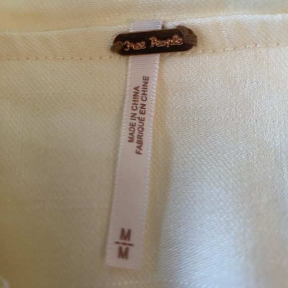 Free People Raw Femme Linen Jacket Eggshell Waterfall Front Side Buckles Size M - Picture 8 of 11